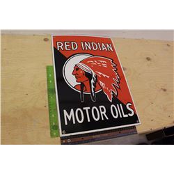“Red Indian” Motor Oils Metal Sign (20”x13.5”)