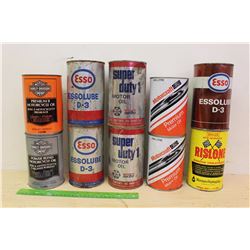 Lot of Motor Oil Tins (10)(Esso, Harley-Davidson, Turbo,Etc;)(All Full)