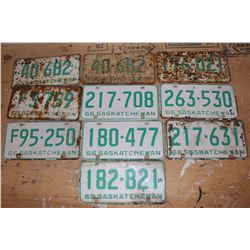 Lot of Saskatchewan License Plates (10)(All Dated 1966)