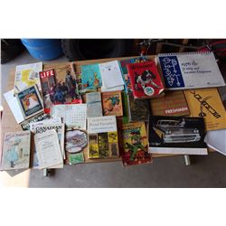 Lot of Paper Related Misc. (Various Dates From The 1900s-1980s)(Magazines, Calendars, Coloring Books