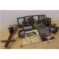 Lot of Misc. (Small Picture Frames, Kodak Brownie Target Camera, Viewmaster Made In 1901, Etc;)