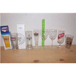 Lot of Assorted Glass Cups (Coors Light, Original 16, Heineken, Coco-Cola, Etc;)