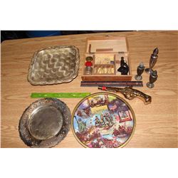 Lot of Misc. (Avon Cologne Gun Container, Assorted Silverware, Etc;)