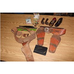 Lot of Misc. (Gun Holsters (2), Flutes (2), Empress Cinnamon Tin, Etc;)