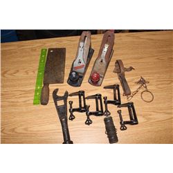 Lot of Metal Tools (Planers(2), Clever, Part of An Animal Trap, Etc;)