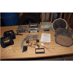 Lot of Older Car Radios & Car Speakers