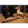 Image 2 : Metal Toy Tractor & Brass Horse