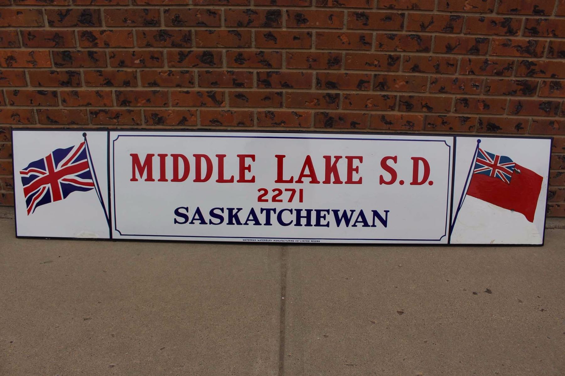 Middle Lake S.D Saskatchewan Metal Sign (78”x16”) (Made In Regina