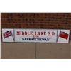 Image 1 : Middle Lake S.D Saskatchewan Metal Sign (78”x16”) (Made In Regina)