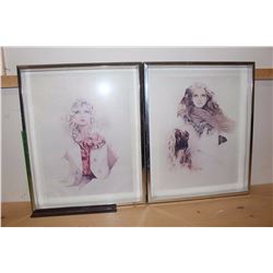 Framed Sarah Moon Prints (2)(21”x17”)