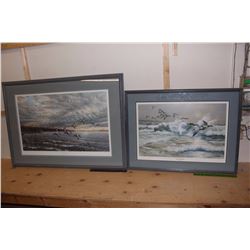 Framed Duck Prints (“Pursuers at Dawn”(42”x41”) & ”On to Chesapeake”(33”x25”)