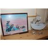 Image 1 : Doll Carriage & Framed Navajo Print (30”x24”)