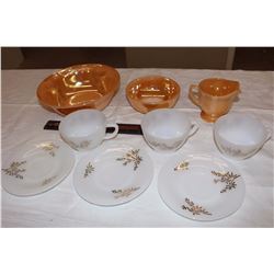 Gold Fire King Glassware (Bowls, Cups & Saucers)