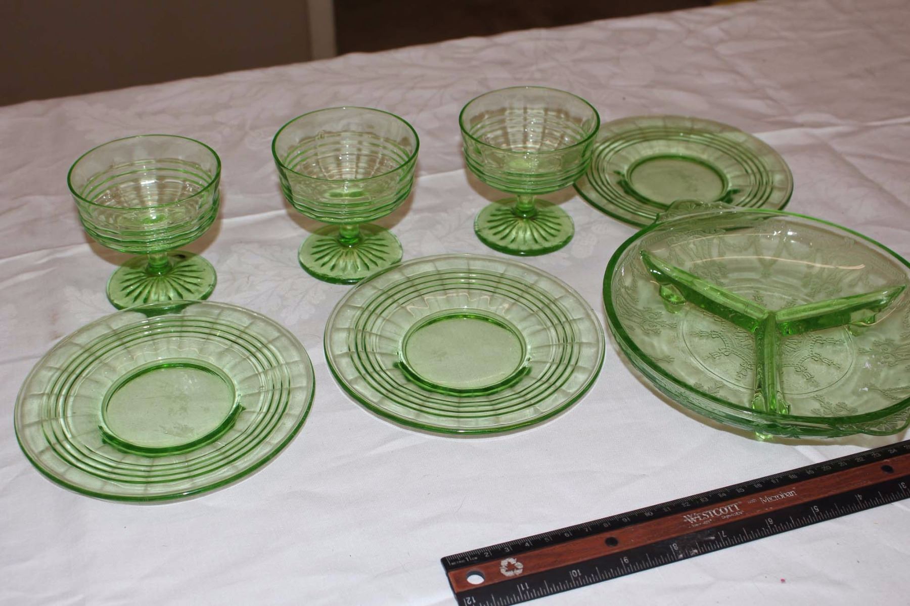 Green Uranium Depression Glassware Bodnarus Auctioneering