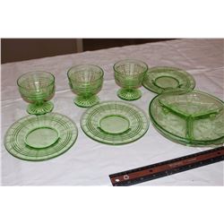 Green Uranium Depression Glassware