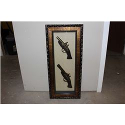 Framed Flintlock Pistol Wall Piece (33”x14”)