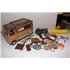 Image 1 : Lot of Assorted Plastic Toys (Big Jim Sports Camper w/Camping Items, Rural Telephone Company Toy Tru