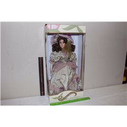 Timeless Treasures- Genuine 18” Porcelain Collectors Doll w/Stand (NIB)