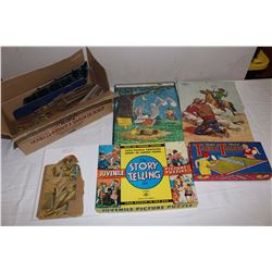 Lot of Toys (“Monkey Tricks” 1894 Children’s Book, Table Tennis, Puzzles: Bugs Bunny, The Story Tell