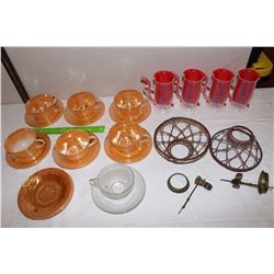 Fire King Cups (6), Saucers (9) & Misc.