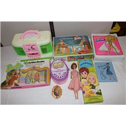 Lot of Barbie Related Items (1999 Barbie Rock&Roll Radio House (Radio Works), 1965 Doll, Fashion Dol