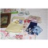 Image 5 : Unique Glass Lamps (2), A&W Miniature Mug, Assorted Handkerchiefs & Cloths, Vintage China Cup & Sauc
