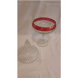 King’s Crown Footed Candy Dish W/ Lid