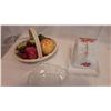 Image 1 : Covered Butter Dishes W/ Ceramic Bowl Of Fruit