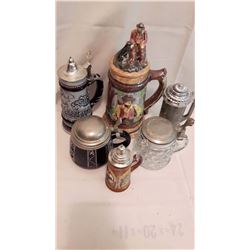 Lot Of 6 Beer Steins