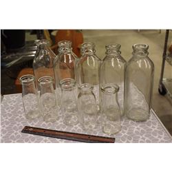 Lot Of Glass Milk Bottles