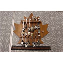 Saskatchewan Collectible Spoons With Display Rack