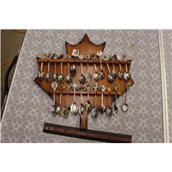 Canadian Collectible Spoons With Display Rack