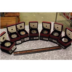 Lot Of 25 Cent Colored Coins, Bird Themed