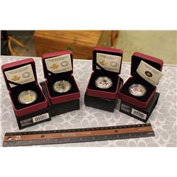 Lot Of 2014 Bird Coins (10$ Coins (2), 25 Cent Coins (2))