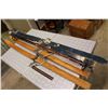 Image 1 : Pairs of Vintage Wooden Skiies (2) W/ Wooden Poles