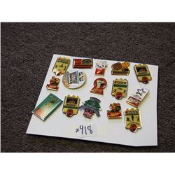 Lot of 15 different Coca-Cola Lapel Pins