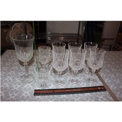 Crystal Glassware (9 Pieces)