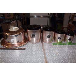 West Bend Rose Gold Tin Canister Set