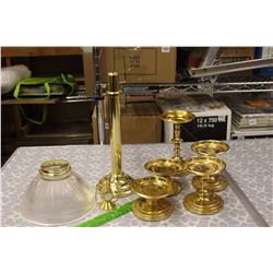Party Lite Candle Holders (5), Clock& Lamp