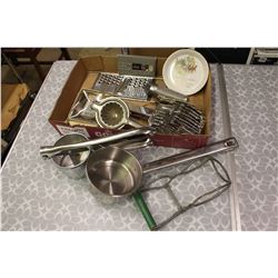 Lot of Kitchenware (Graters, Juicer, Vintage Cork Puller, Etc;)