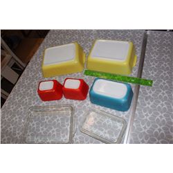 Primary Pyrex Casseroles& Fridge Containers