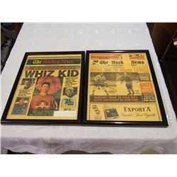 Framed Hockey News Magazines (2)