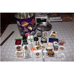 Collection of Lucite Paper Weights, W/ NHL Tin