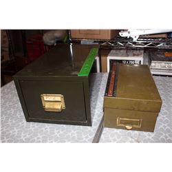 Green Metal Index Card Holders (2)