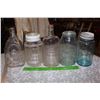Image 1 : Lot of Glass Jars (5)(Mason Fruit Jar, Nabob, Crown Imperial, Etc;)