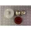 Image 3 : Matching Milk Glass Salt&Pepper w/Serving Bowl& Goose Red&Yellow Serving Bowl