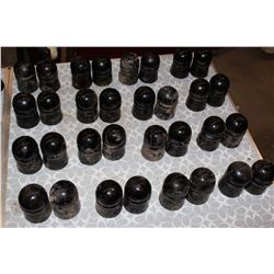 Lot of Insulators (32) w/Wooden Box(14”x13.5”)
