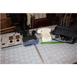 White Vintage Telephone, Mamiya/Sekor Camera w/Accessories, Intellivision II, Etc