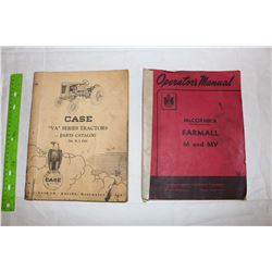 Case “VA” Series Tractors Parts Catalogue& International Harvester McCormick Farmall M&MV Operator’s