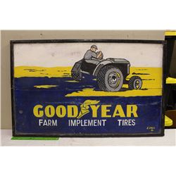 Good Year Farm Implement Tires Wooden Sign (39.5”x26”)